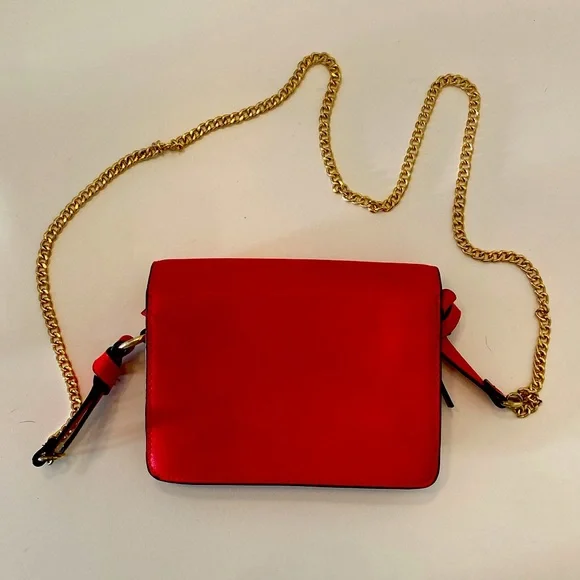 Chic crossbody red Zara bag with gold chain + gold bug detail. - Picture 7 of 7